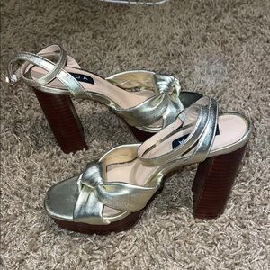 Aqua Gold Heeled Sandals